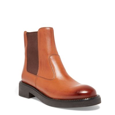 Bota Chelsea Couro Confort Caramelo
