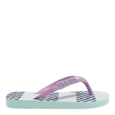Chinelo Flip Flop Infantil Azul Tira Lilás