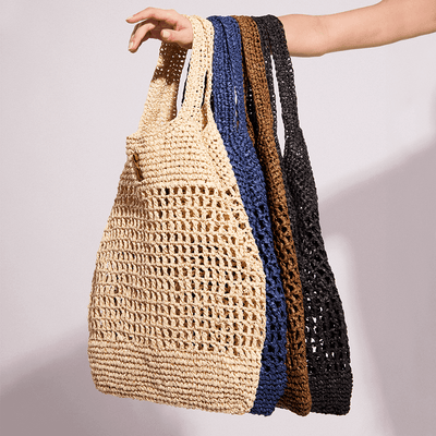 Bolsa De Praia Tramado Preta