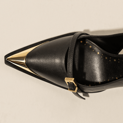 Scarpin Slingback Couro Pelica Soft Preto