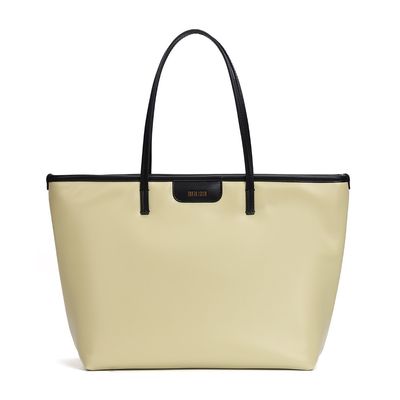 Bolsa Shopper Universitária Nylon Preta E Off White