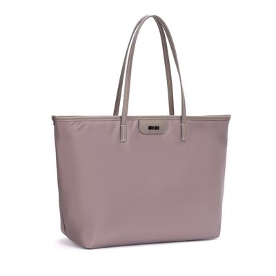 Bolsa Shopper Nylon Cinza Alça De Ombro