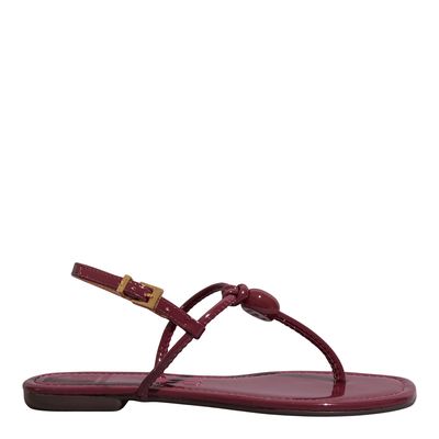 Rasteira Verniz Anzeli Vermelho Marsala