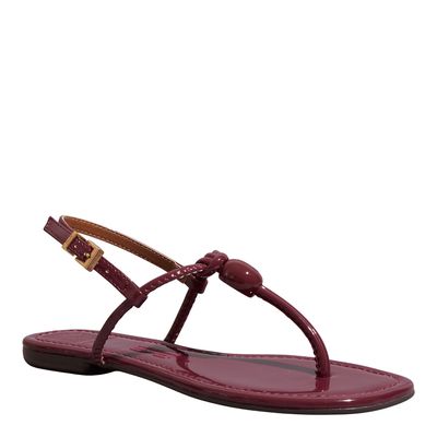 Rasteira Verniz Anzeli Vermelho Marsala