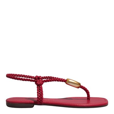 Rasteira Napa Soft Vermelho Malbec