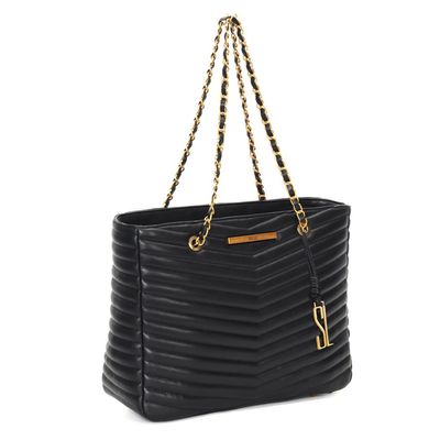 Bolsa Shopper Preta Matelassê Alça De Ombro