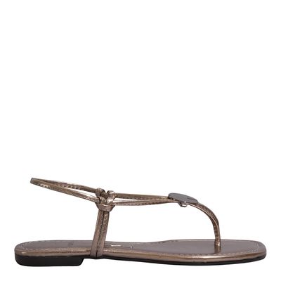 Rasteira Metalizada Reflexo Cinza Pewter