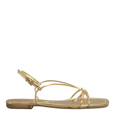 Rasteira Metalizada Dourada