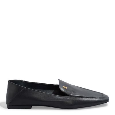 Mocassim Couro Nobre Soft Bico Quadrado Preto