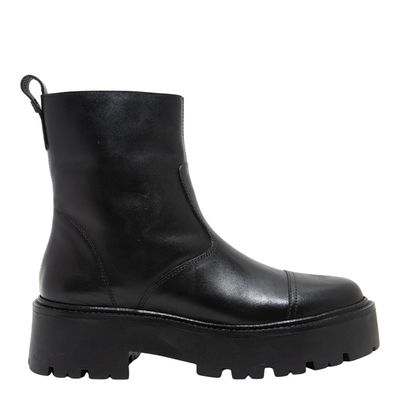 Bota Tratorada Couro Confort Preta