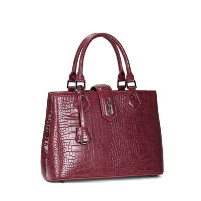 Bolsa Tote Croco Vermelho Ruby Alça Dupla