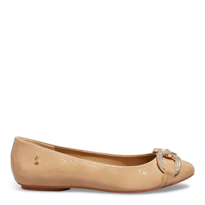 Sapatilha verniz glossy light tan