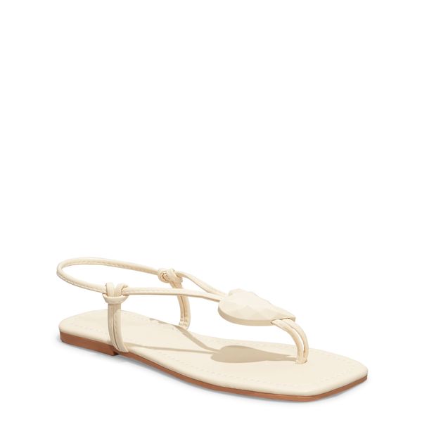 Rasteira Napa Soft Creme Bico Quadrado