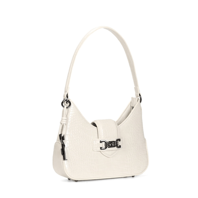 Bolsa Baguete Croco Off White Alça De Ombro