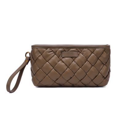 Clutch Pequena Soft Cinza Alça De Mão