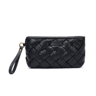 Clutch Pequena Soft Preta Alça De Mão