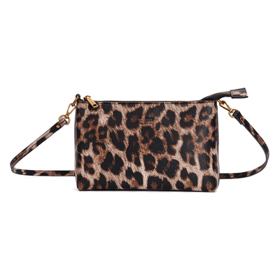 Bolsa Clutch Pequena Estampa Animal Print Onça Alça Transversal