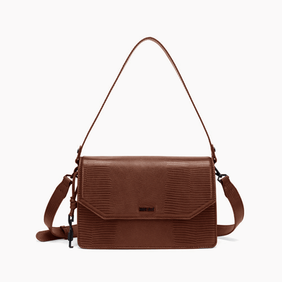 Bolsa Lizard Marrom Alça Dupla
