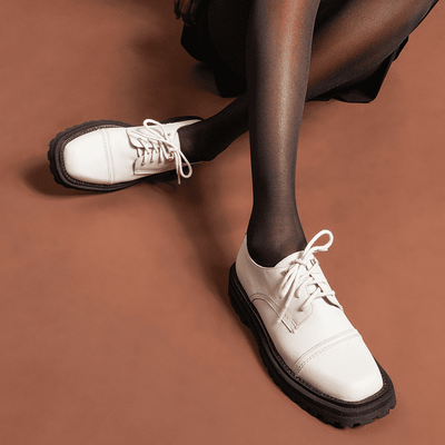 Mocassim Tratorado Couro Confort Off White