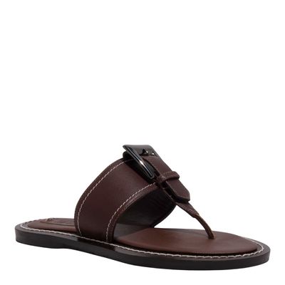 Rasteira Couro Confort Marrom Dark Cocoa