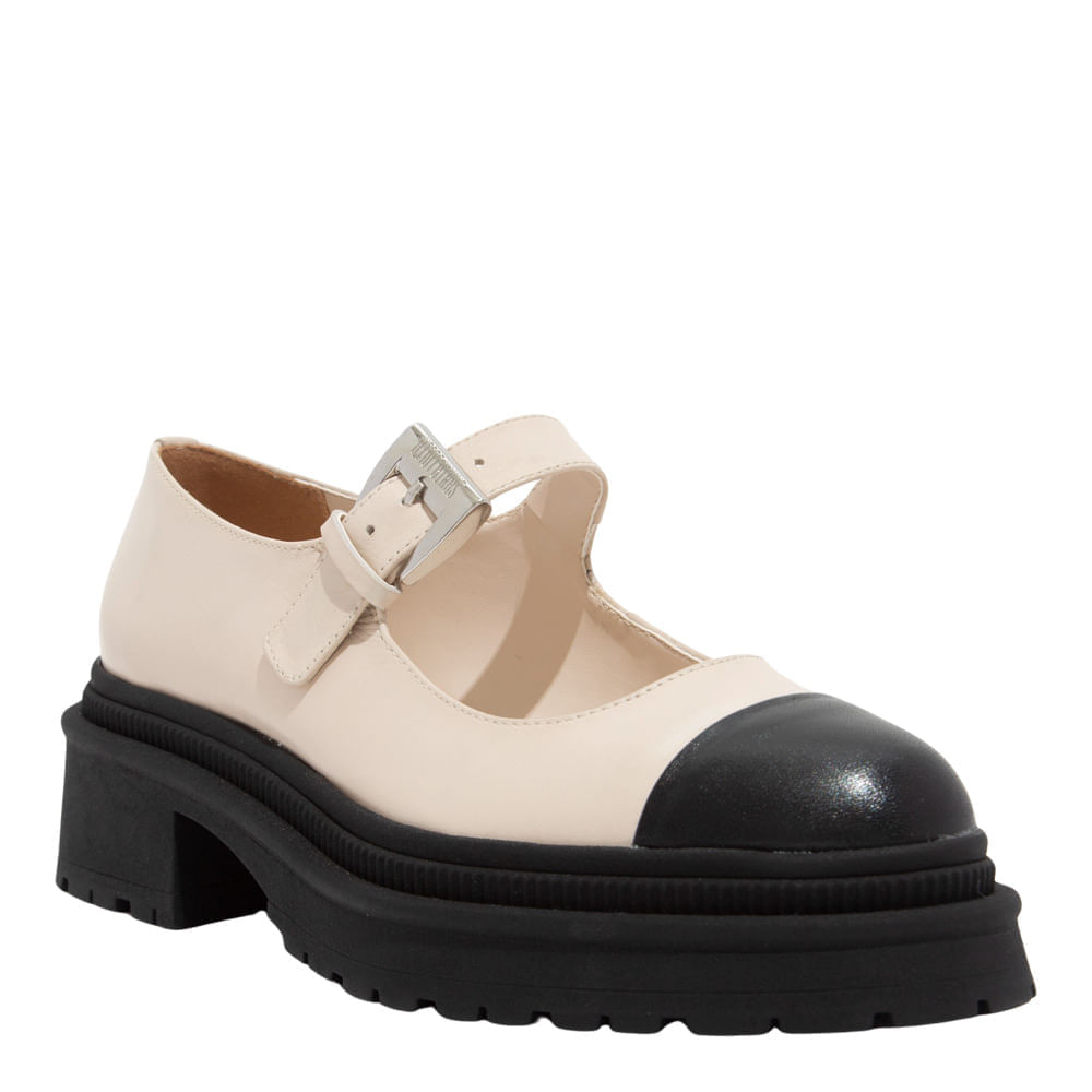 Mocassim Tratorado Couro Nobre Off White - Santa Lolla