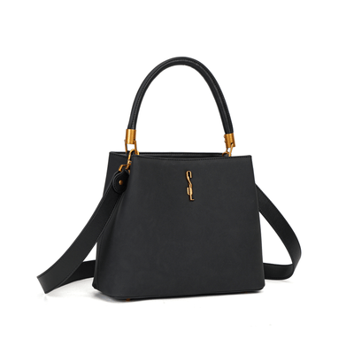Bolsa Tote Camurça Preta Duas Alças