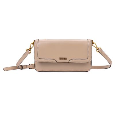 Bolsa Flap Bag Soft Bege Alça Transversal