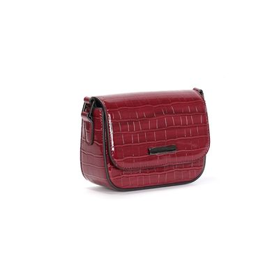Bolsa Pequena Material Croco Vermelho Alça Transversal