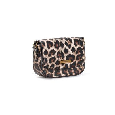 Bolsa Pequena Estampa Animal Print Onça Alça Transversal