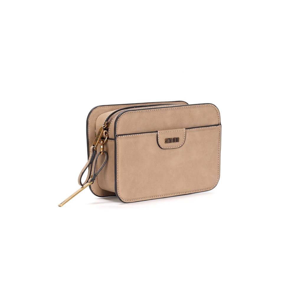 Bolsa Pequena Camurça Bege Alça Transversal - Santa Lolla