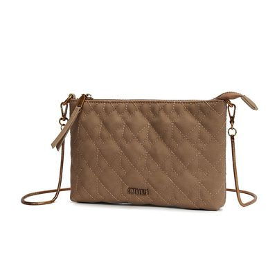 Bolsa Pequena Camurça Marrom Claro Alça Transversal