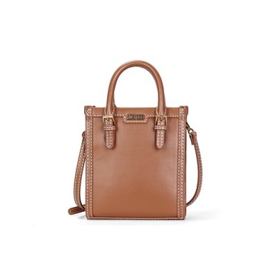 Bolsa Tote Soft Marrom Safari Alça Dupla