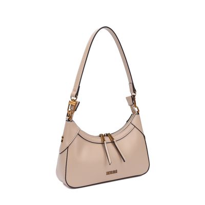 Bolsa Baquete Soft Bege Alça De Ombro