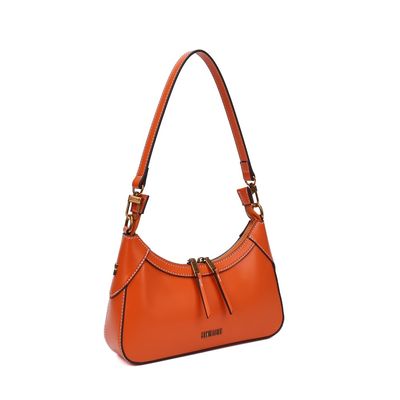 Bolsa Baquete Soft Laranja Caju Alça De Ombro