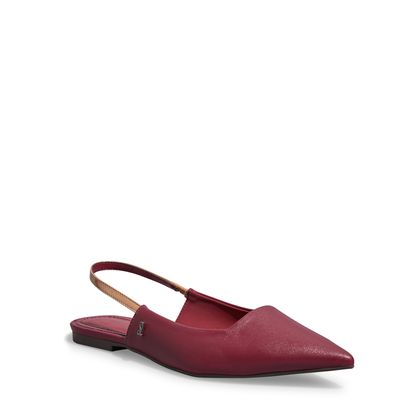 Sapatilha Slingback Napa Soft Bico Fino Vermelha Carbenet
