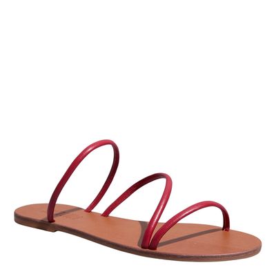 Rasteira Napa Soft Vermelho Malbec