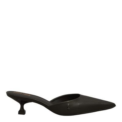 Mule Couro Pelica Preto Salto Baixo Taça