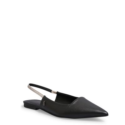 Sapatilha Slingback Napa Soft Bico Fino Preta