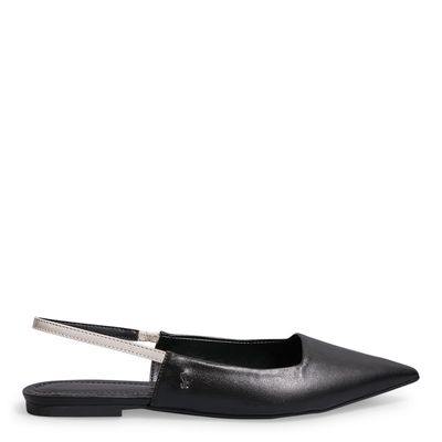 Sapatilha Slingback Napa Soft Bico Fino Preta
