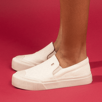 Tênis Slip On Lona Deserto Branco