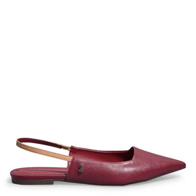 Sapatilha Slingback Napa Soft Bico Fino Vermelha Carbenet