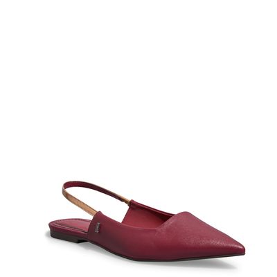 Sapatilha Slingback Napa Soft Bico Fino Vermelha Carbenet