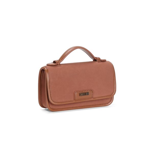 Bolsa Pequena Camurça Marrom Alça Transversal