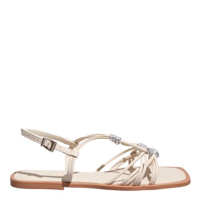 Rasteira New Mestiço Bico Quadrado Off White