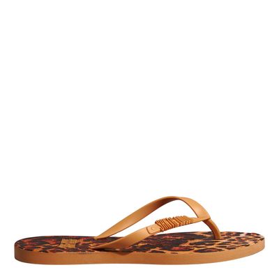 Chinelo Flip Flop Borracha Animal Print Onça