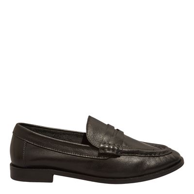 Mocassim Bico Redondo Couro Plus Preto