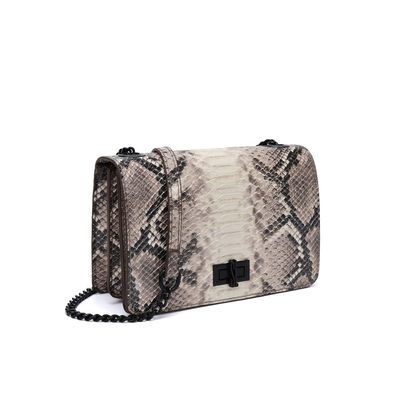 Bolsa Pequena Estampa Animal Print Cobra Alça Transversal Corrente