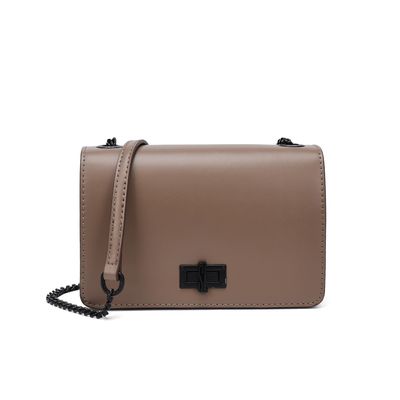 Bolsa Pequena Cinza Alça Transversal Corrente