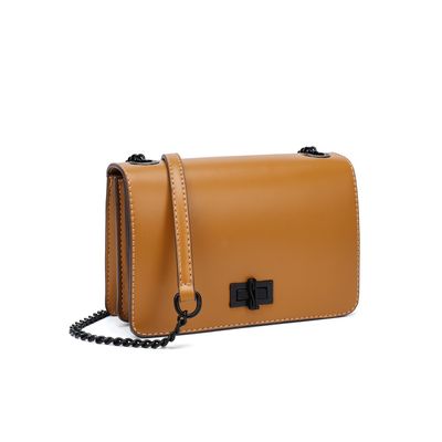 Bolsa Pequena Caramelo Alça Transversal Corrente