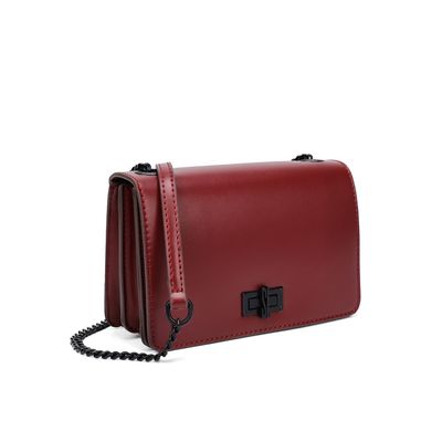 Bolsa Pequena Vermelha Alça Transversal Corrente